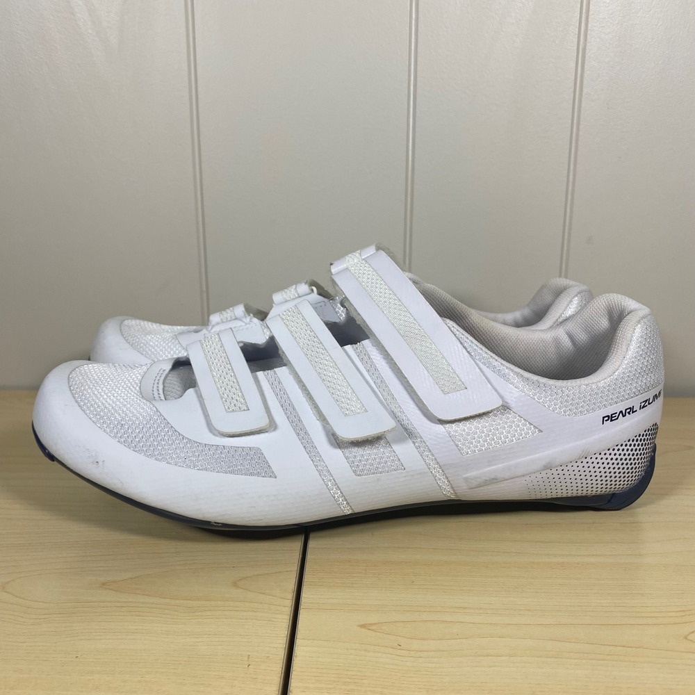 Pearl Izumi Quest Road White Navy Blue Cycling Shoes Mens EUR 48 SPD Clips - Picture 11 of 12